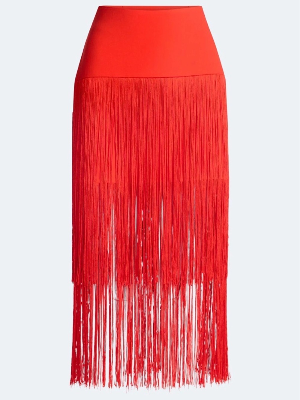 Devil Wears Prada Scoop Collection High-Waist Red Fringe Maxi Skirt *NWT* Sz 8
